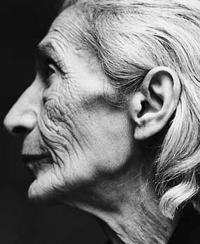 silver gray aged woman