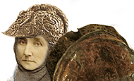 face of woman with helmet and shield